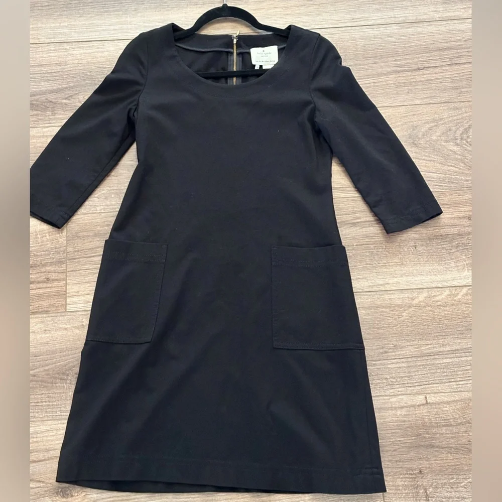 Kate Spade Black Pointe Sheath Pockets Dress Size 2